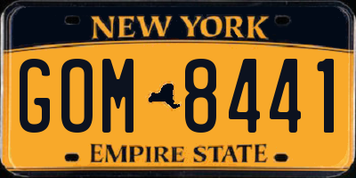 NY license plate GOM8441