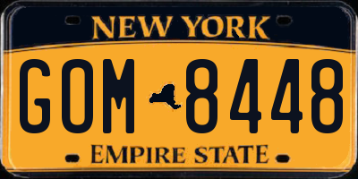 NY license plate GOM8448
