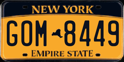 NY license plate GOM8449
