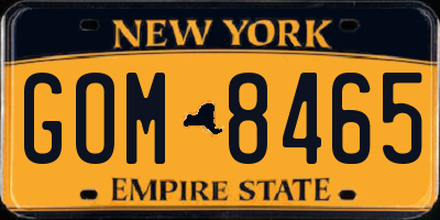 NY license plate GOM8465
