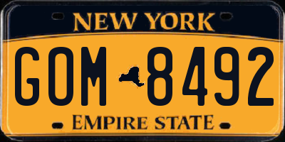 NY license plate GOM8492
