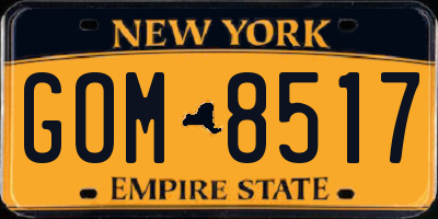 NY license plate GOM8517