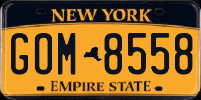 NY license plate GOM8558