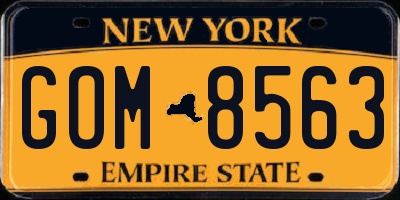 NY license plate GOM8563