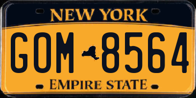 NY license plate GOM8564