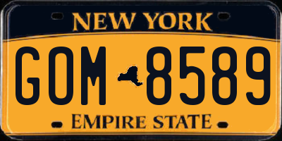 NY license plate GOM8589
