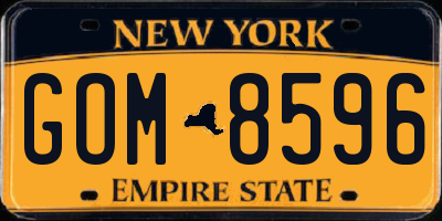NY license plate GOM8596