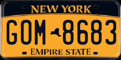 NY license plate GOM8683