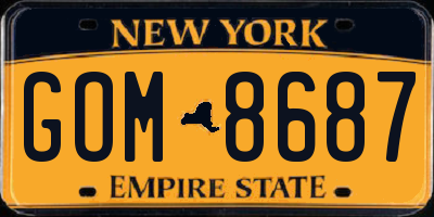 NY license plate GOM8687