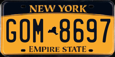 NY license plate GOM8697
