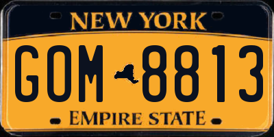 NY license plate GOM8813