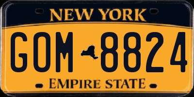 NY license plate GOM8824