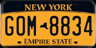 NY license plate GOM8834