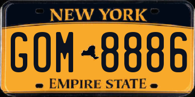 NY license plate GOM8886