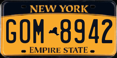 NY license plate GOM8942