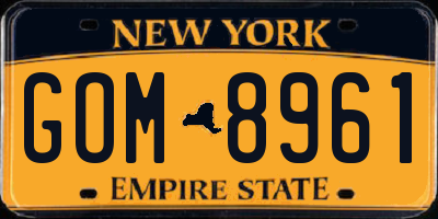 NY license plate GOM8961