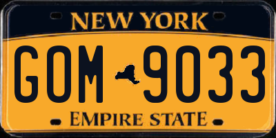 NY license plate GOM9033
