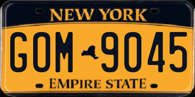 NY license plate GOM9045