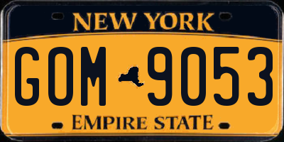 NY license plate GOM9053