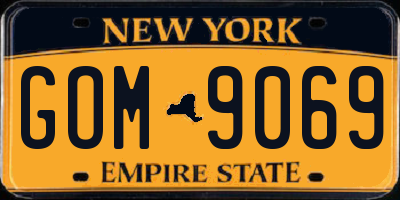NY license plate GOM9069