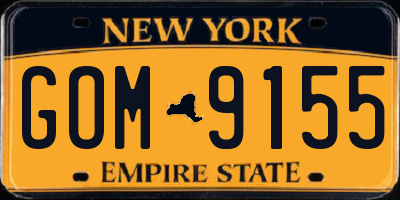 NY license plate GOM9155