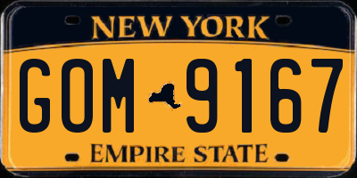 NY license plate GOM9167