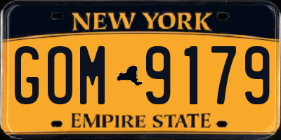 NY license plate GOM9179