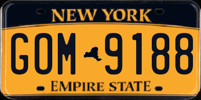 NY license plate GOM9188