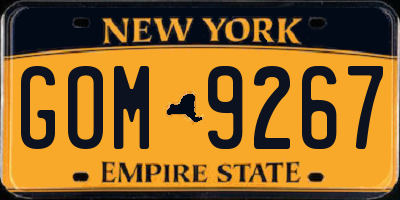 NY license plate GOM9267