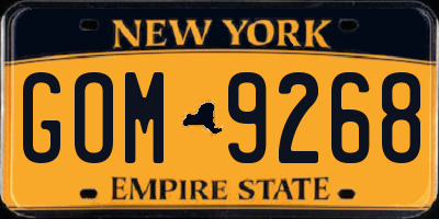NY license plate GOM9268