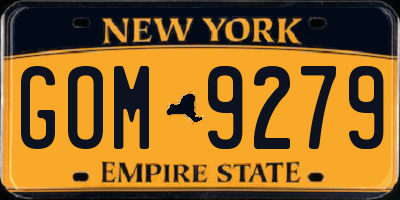 NY license plate GOM9279