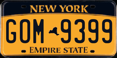 NY license plate GOM9399