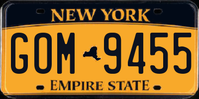 NY license plate GOM9455