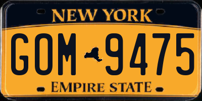 NY license plate GOM9475