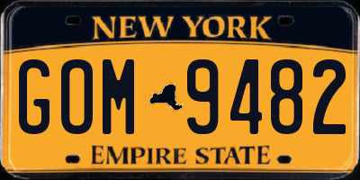 NY license plate GOM9482