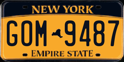 NY license plate GOM9487