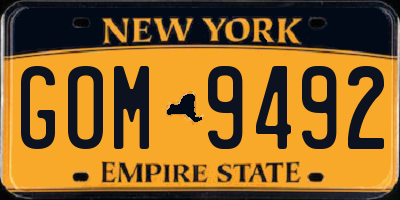NY license plate GOM9492