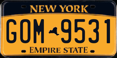 NY license plate GOM9531