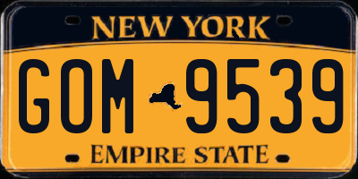 NY license plate GOM9539