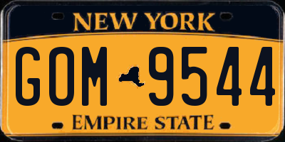 NY license plate GOM9544