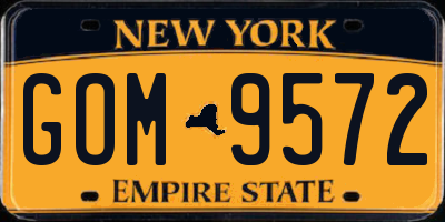 NY license plate GOM9572