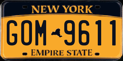 NY license plate GOM9611