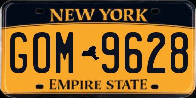 NY license plate GOM9628