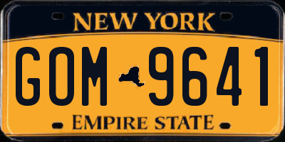 NY license plate GOM9641