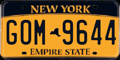 NY license plate GOM9644