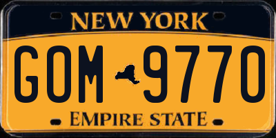 NY license plate GOM9770