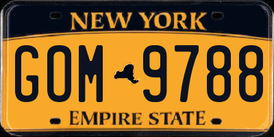 NY license plate GOM9788