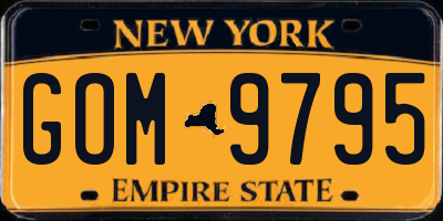 NY license plate GOM9795