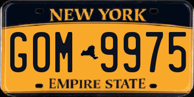 NY license plate GOM9975