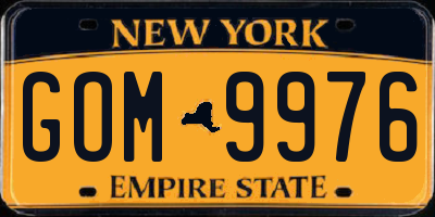 NY license plate GOM9976